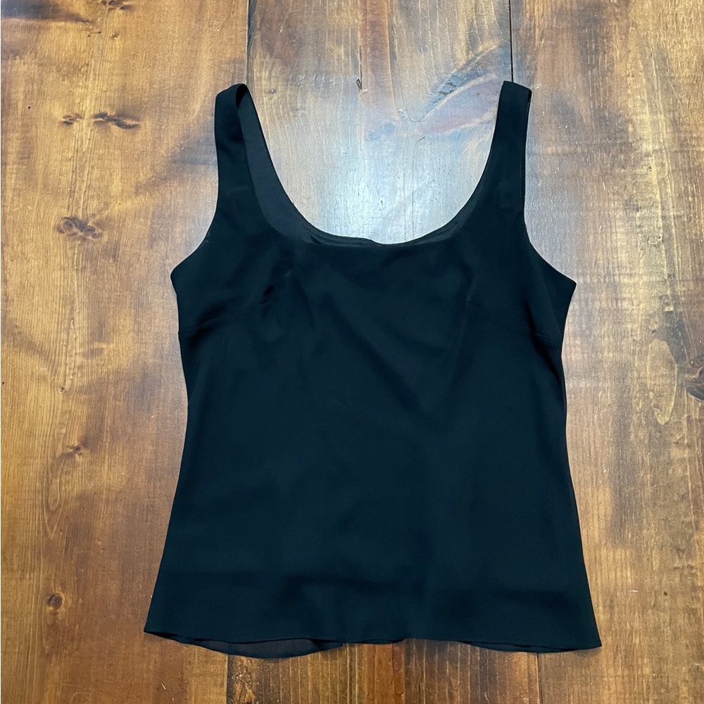 Alex Evenings Vintage Black Sheer Medium Tank top Made in the USA